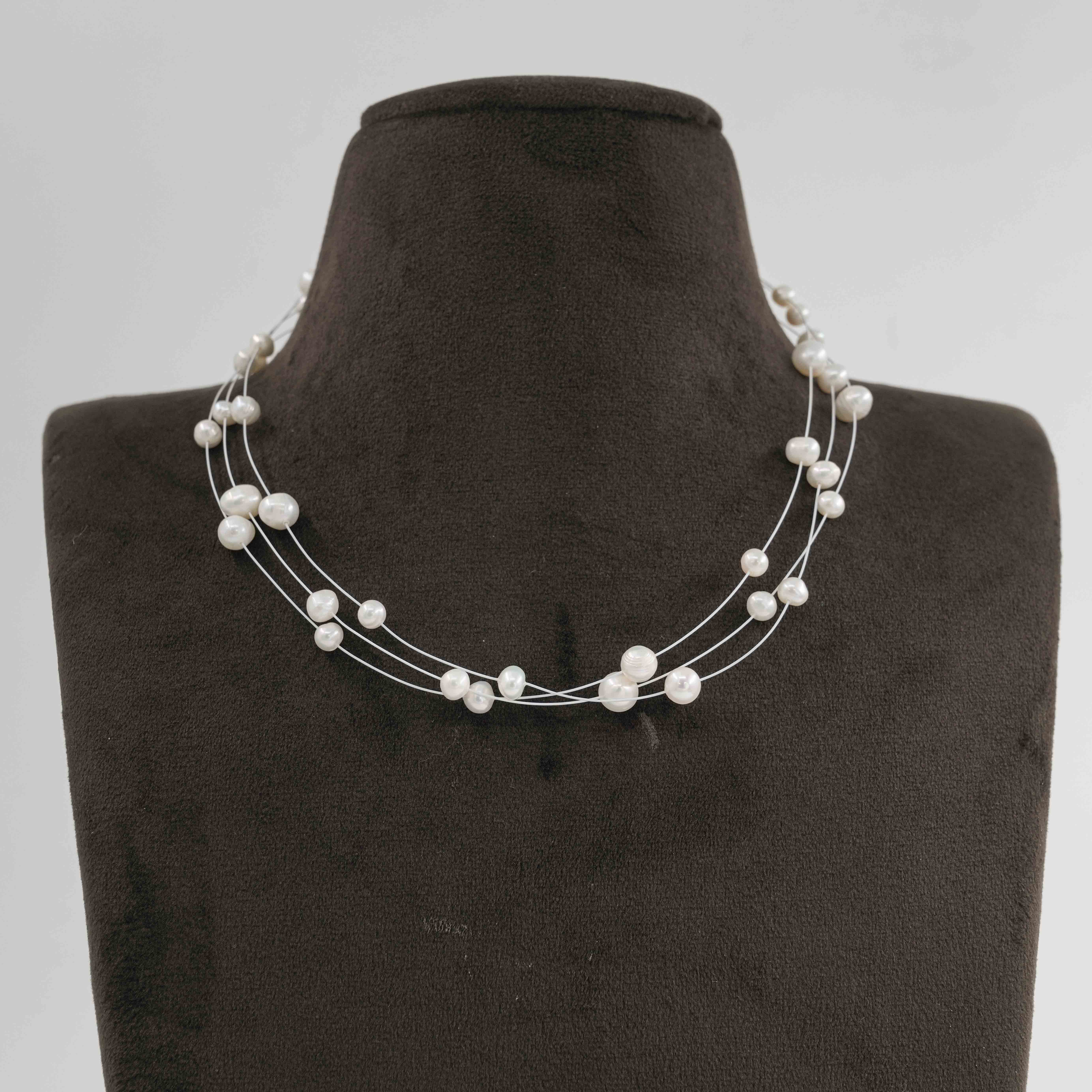 The Pearl Atelier by Kabra Pearls - 3 Layered Pearl Fancy Chain